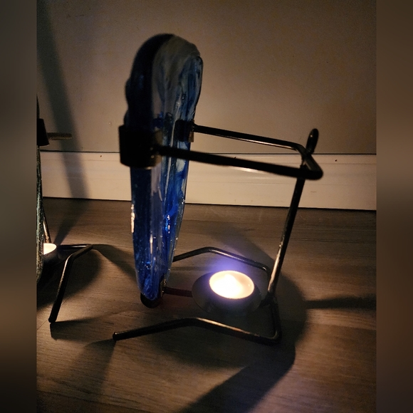 Set of Art Glass Face Votives from Mexico - Picture 11 of 11